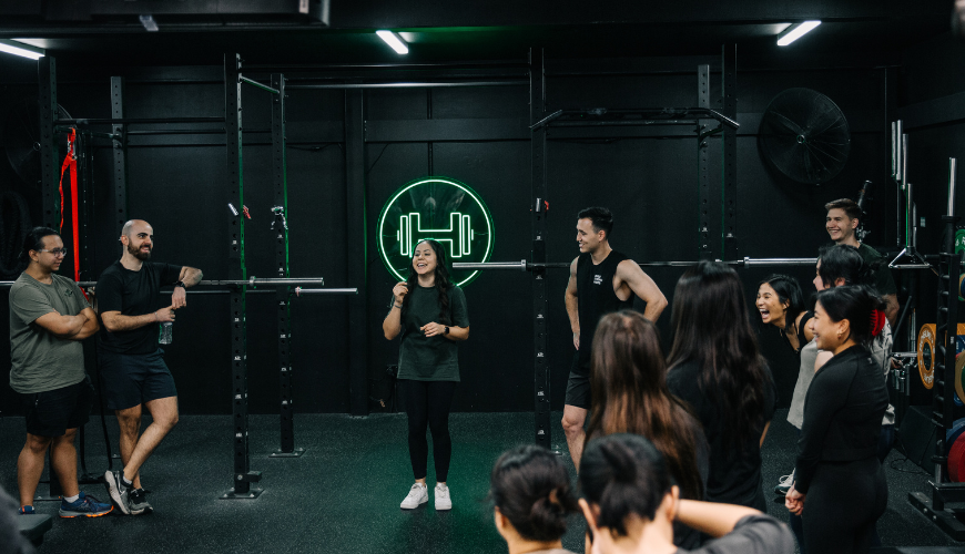 Gym members having fun inside Habitat's private gym in Prestons